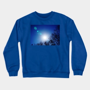 Sun Shining Above Leafless Trees Crewneck Sweatshirt